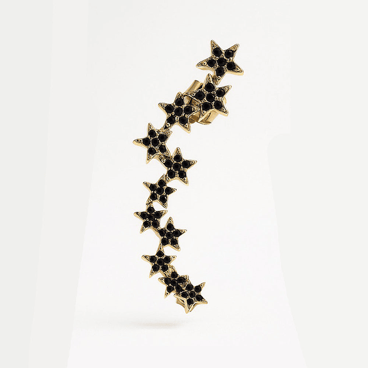 Arete Ear Cuff Destello Infinito Moderno y Elegante Color Dorado 5