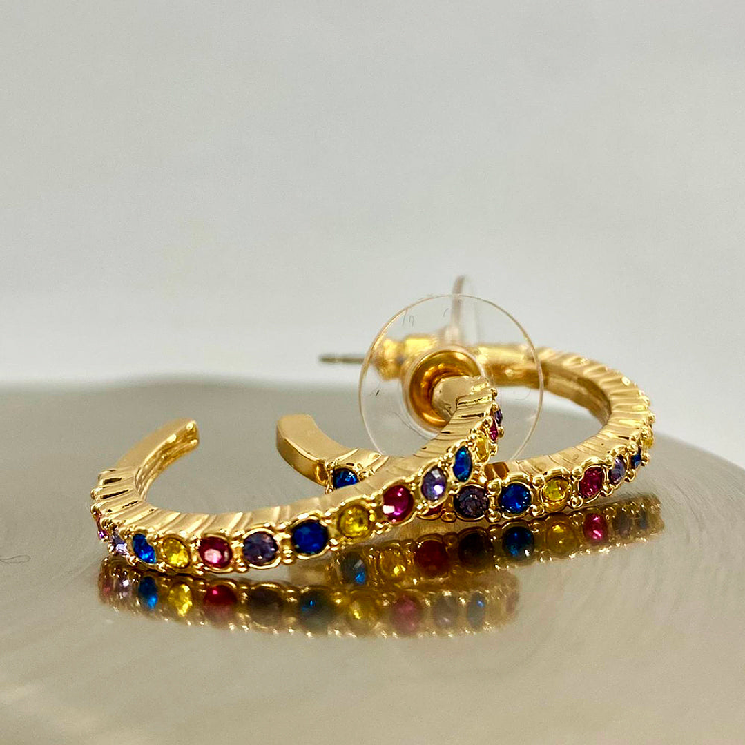 Aretes Abstractos Arcoíris Multicolor Diseño Vibrante y Moderno 5