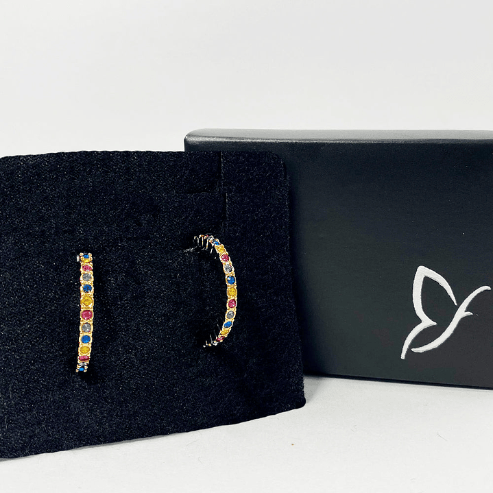 Aretes Abstractos Arcoíris Multicolor Diseño Vibrante y Moderno 6