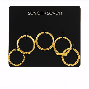 Set x5 Anillos Diseño Abstracto Style Color Dorados