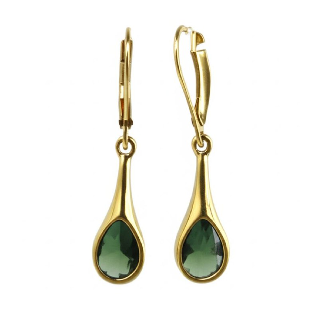 Set Collar y Aretes Abstractos Reina Esmeralda Joyería Elegante en Verde 3