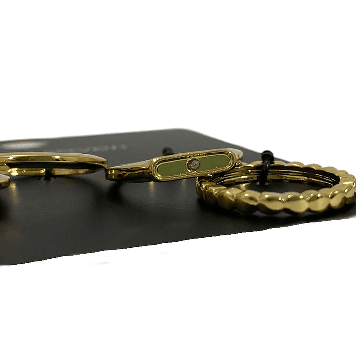 Set x5 Anillos Diseño Abstracto Style Color Dorados 3