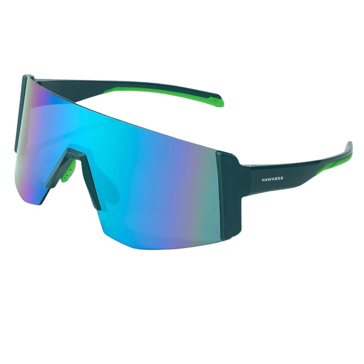 Gafas de Sol Deportivas Hawkers Modelo Linx Big con Marco Verde y Lunas Azul Espejado - 151 mm 1