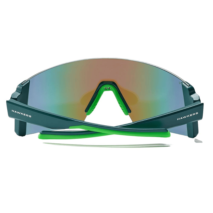 Gafas de Sol Deportivas Hawkers Modelo Linx Big con Marco Verde y Lunas Azul Espejado - 151 mm 4