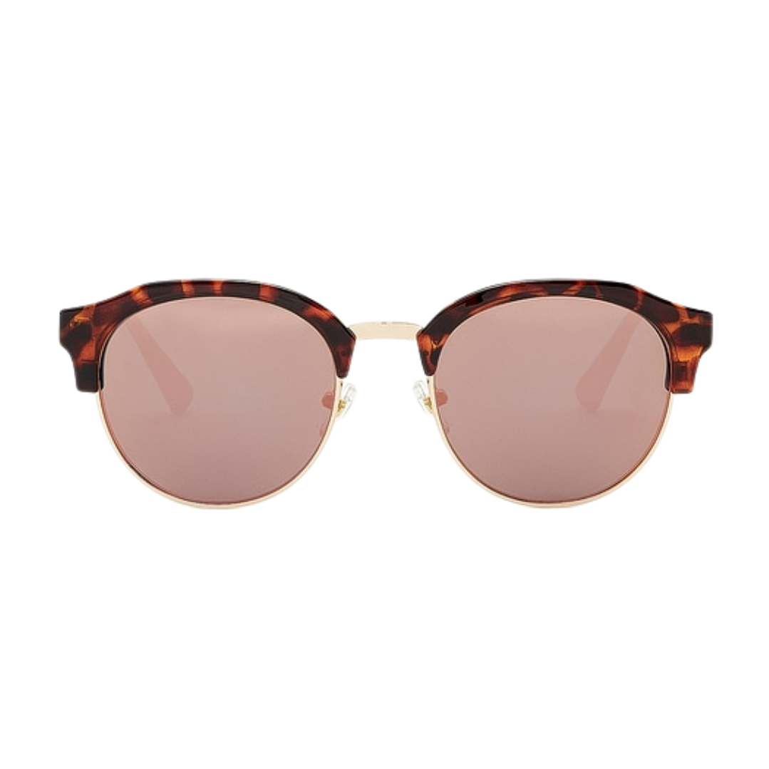 Gafas de Sol Hawkers Classic Rounded con Marco Marron Carey y Lunas Oro Rosa Espejado - 51 mm 5
