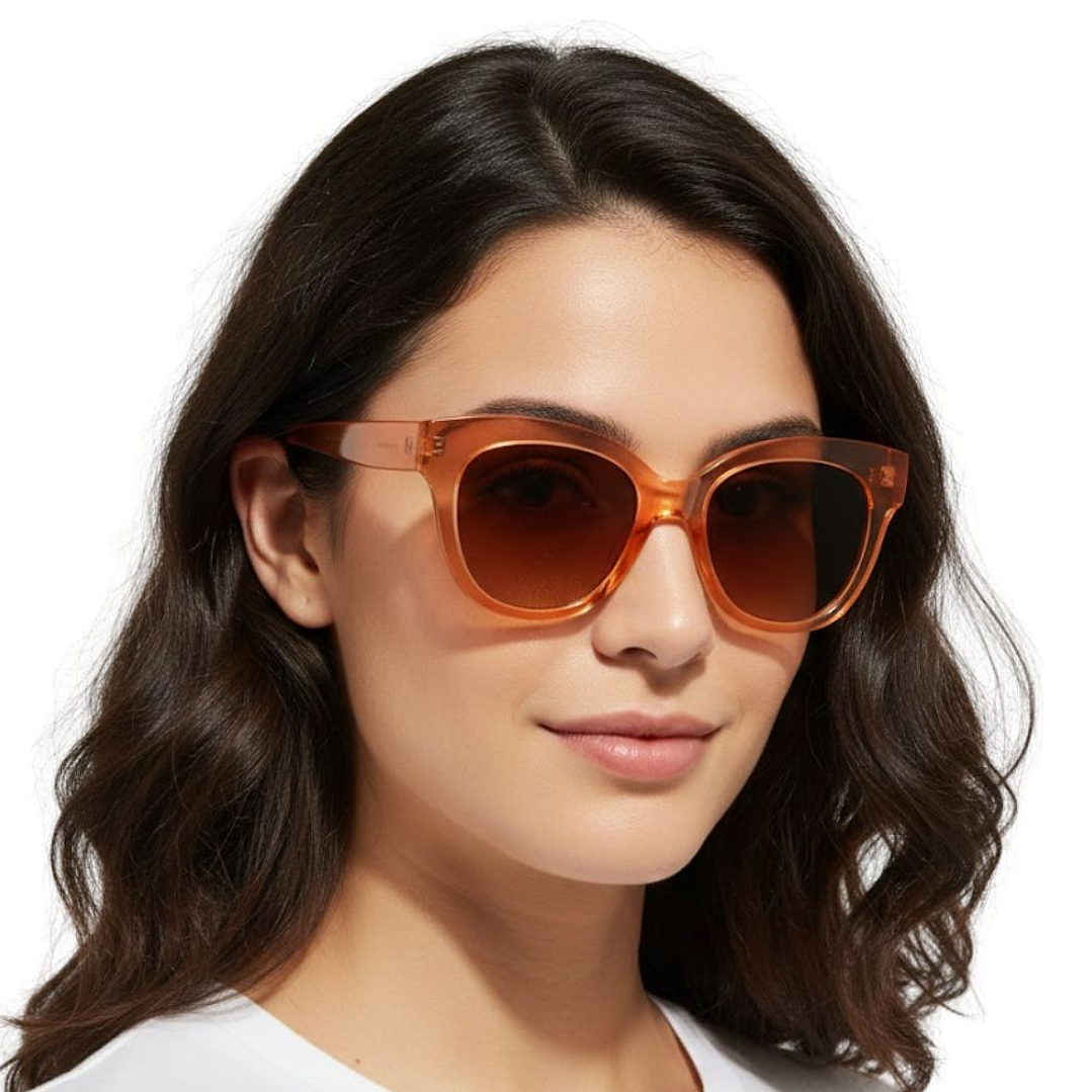 Gafas de Sol Hawkers Audrey con Marco Naranja Transparente y Lunas Marron Degrade - 52 mm 5