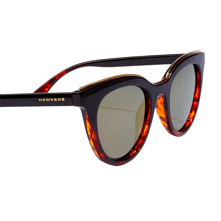 Gafas de Sol Hawkers Bella Polarizado con Marco Negro y Carey y Lunas Dorado - 49 mm 2