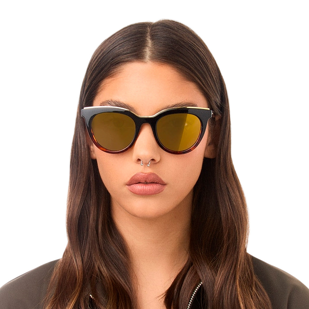 Gafas de Sol Hawkers Bella Polarizado con Marco Negro y Carey y Lunas Dorado - 49 mm 6