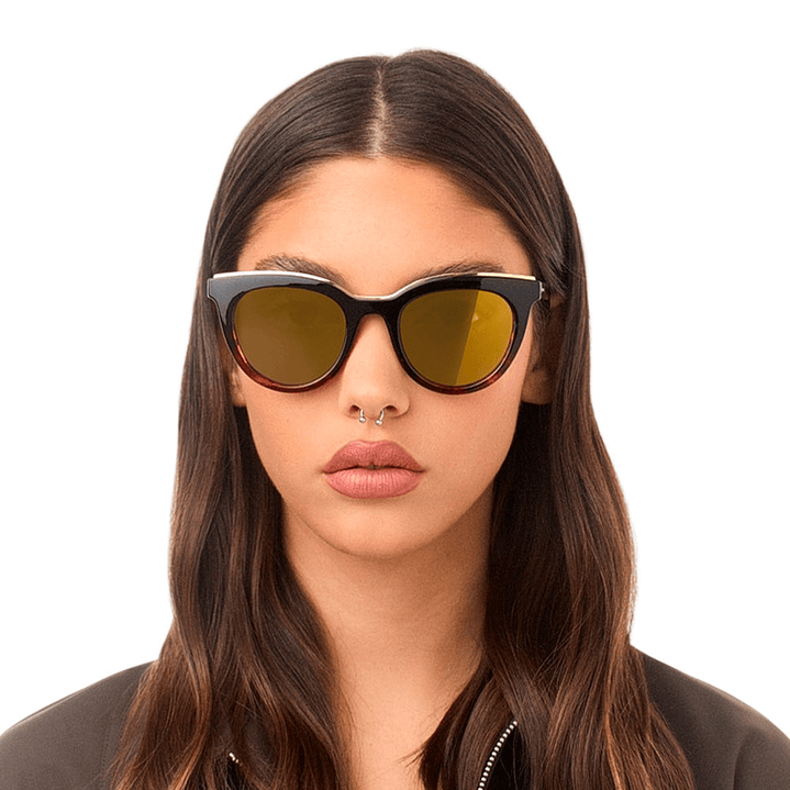 Gafas de Sol Hawkers Bella Polarizado con Marco Negro y Carey y Lunas Dorado - 49 mm 6