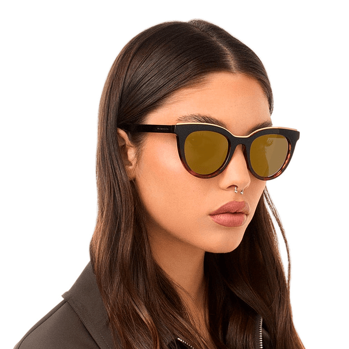 Gafas de Sol Hawkers Bella Polarizado con Marco Negro y Carey y Lunas Dorado - 49 mm 7