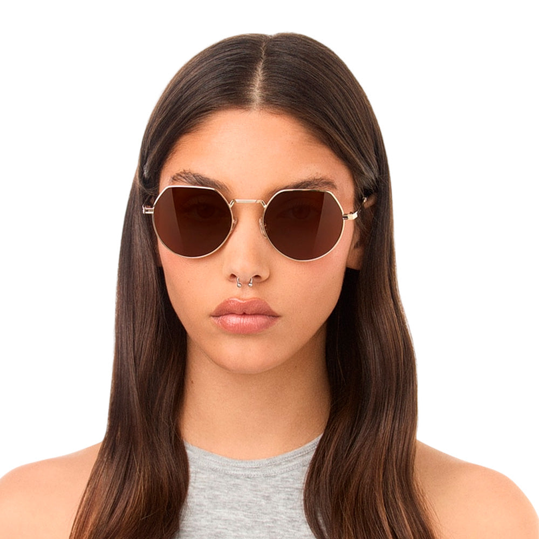 Gafas de Sol Hawkers Aura Polarizado con Marco Dorado y Lunas Marron - 52 mm 6