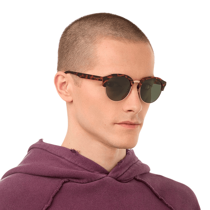 Gafas de Sol Hawkers Classic Rounded Polarizado con Marco Carey y Lunas Verde - 51 mm 8