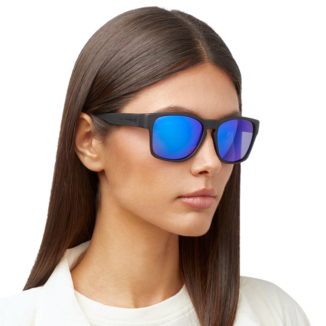 Gafas de Sol Hawkers Core Raw Polarizado con Marco Negro y Lunas Azul Espejada - 56 mm 6