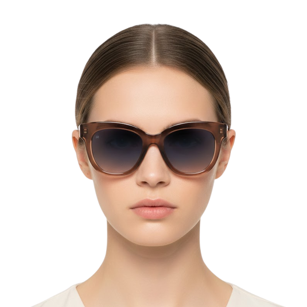 Gafas de Sol Hawkers Audrey Raw con Marco Marron Transparente y Lunas Azul y Rosa - 52mm 6