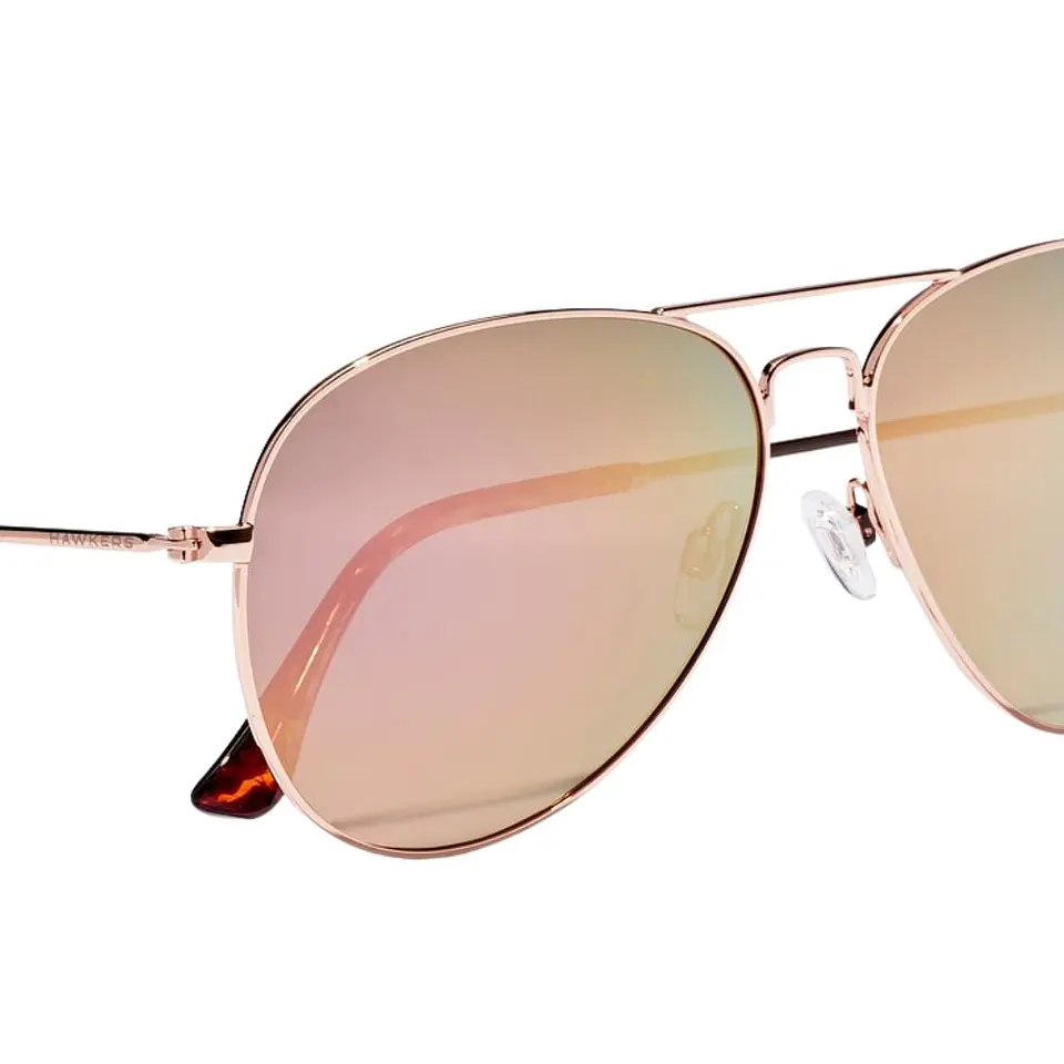 Gafas de Sol Polarizado Hawkers Hawk Aviador Oro Rosa Espejado Unisex Talla 61mm 5