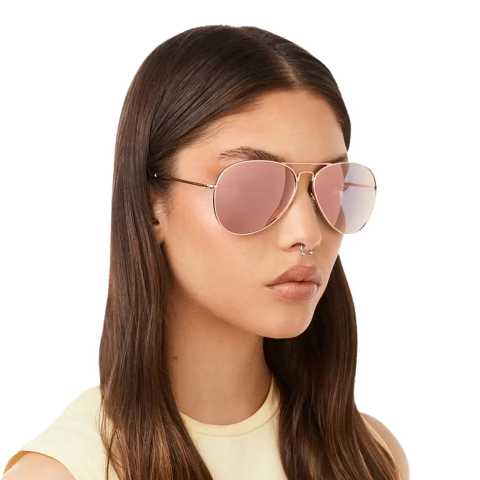 Gafas de Sol Polarizado Hawkers Hawk Aviador Oro Rosa Espejado Unisex Talla 61mm 7