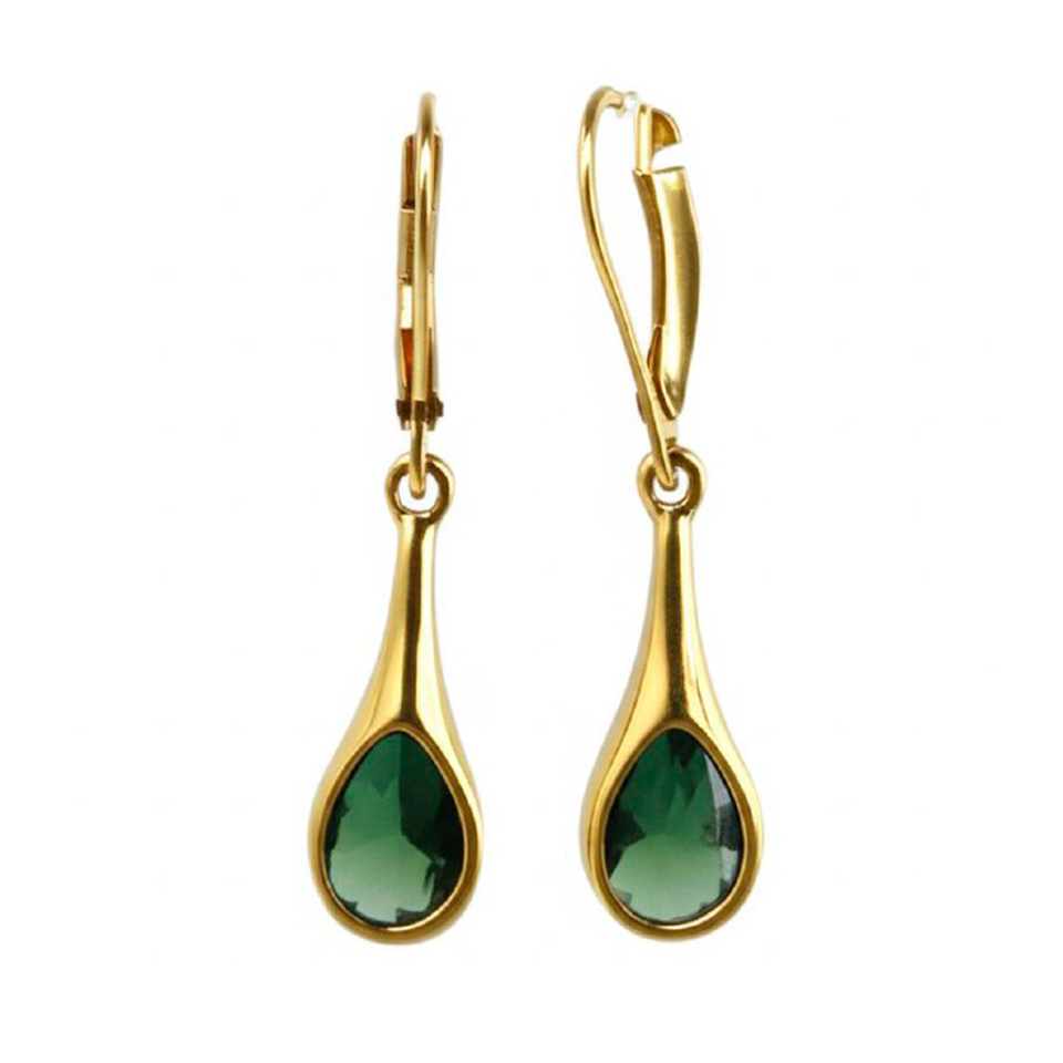 Set Collar y Aretes Abstractos Reina Esmeralda Joyería Elegante en Verde 5