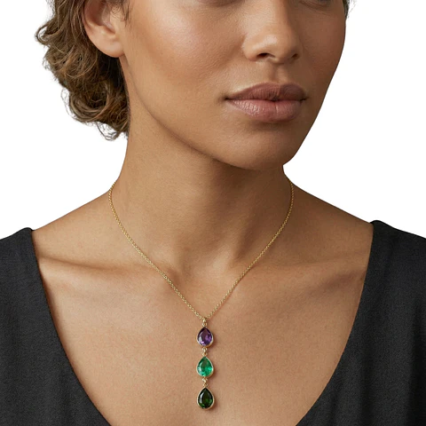 Set Collar y Aretes Abstractos Reina Esmeralda Joyería Elegante en Verde