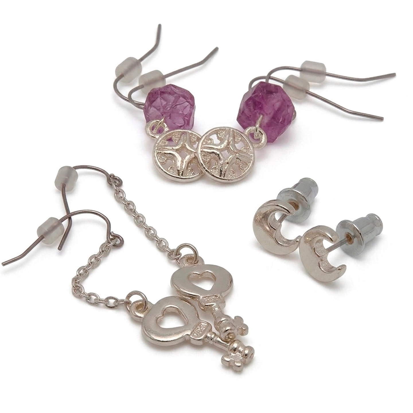 Set de Aretes Fantasy Love Garden Multicolor x12 Diseño Floral y Brillante 6