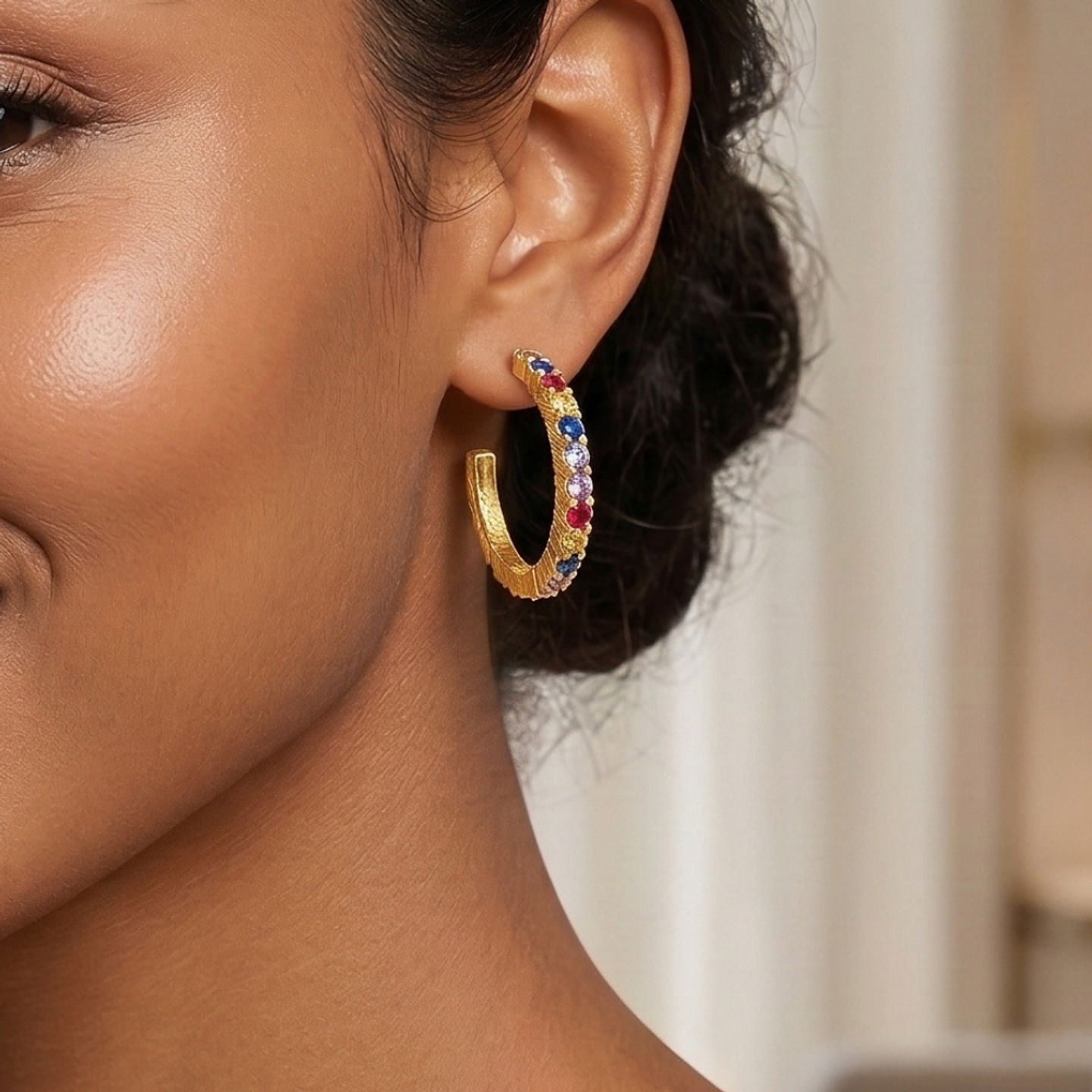 Aretes Abstractos Arcoíris Multicolor Diseño Vibrante y Moderno 8