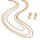 Set 3 en 1 Collar y Aretes Perla Eternas Diseño Dorado Versátil - Miniatura 4