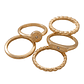Set x5 Anillos Diseño Abstracto Style Color Dorados - Miniatura 2