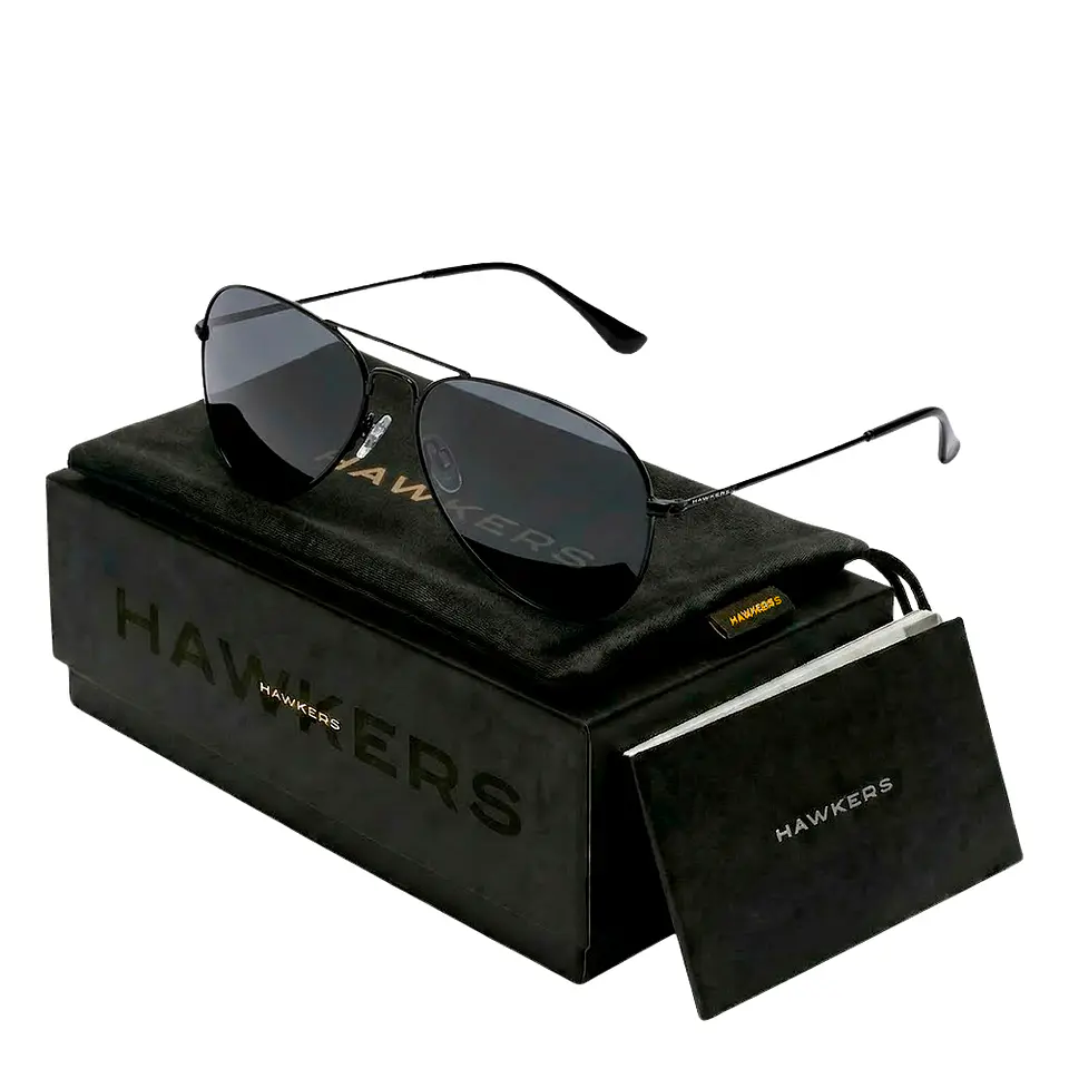 Gafas de Sol Polarizado Hawkers Hawk Aviador Negro Unisex Talla 61mm 1