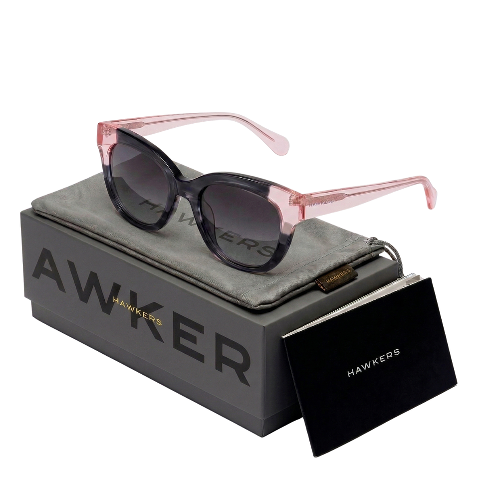 Gafas de Sol Hawkers Audrey Negro y Rosa Semitransparente Unisex Talla 52mm 1