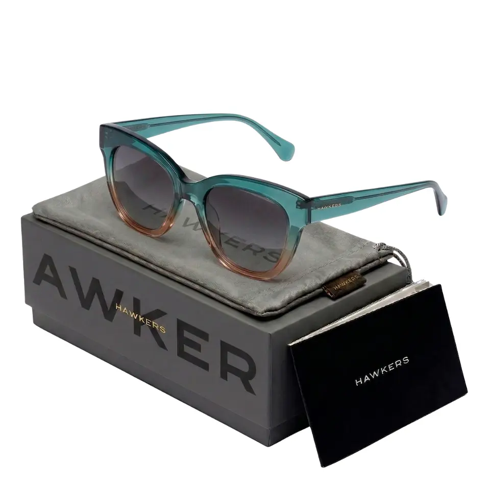 Gafas de Sol Hawkers Audrey Verde con Beige Semitransparente Unisex Talla 52mm 1