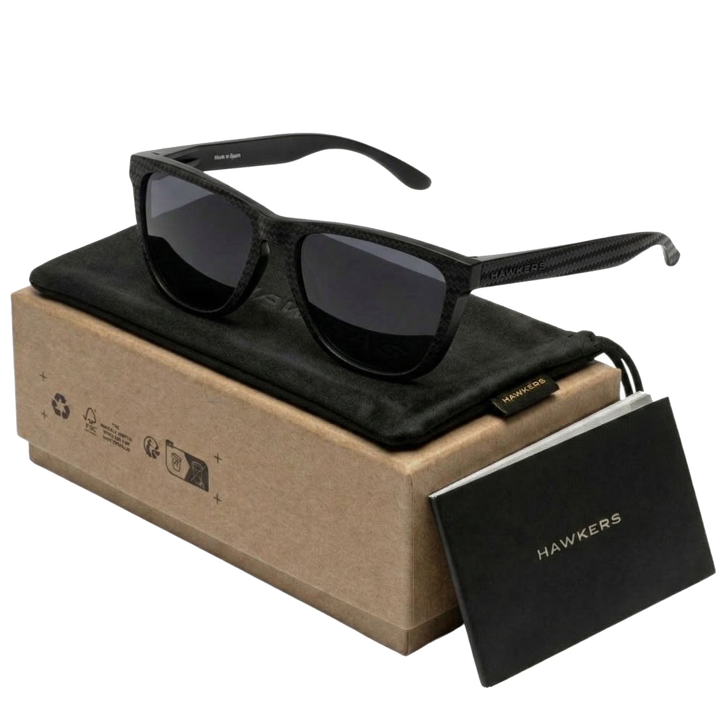 Gafas de Sol Polarizado Hawkers One Raw Carbono Negro Estampado Unisex Talla 54mm 1