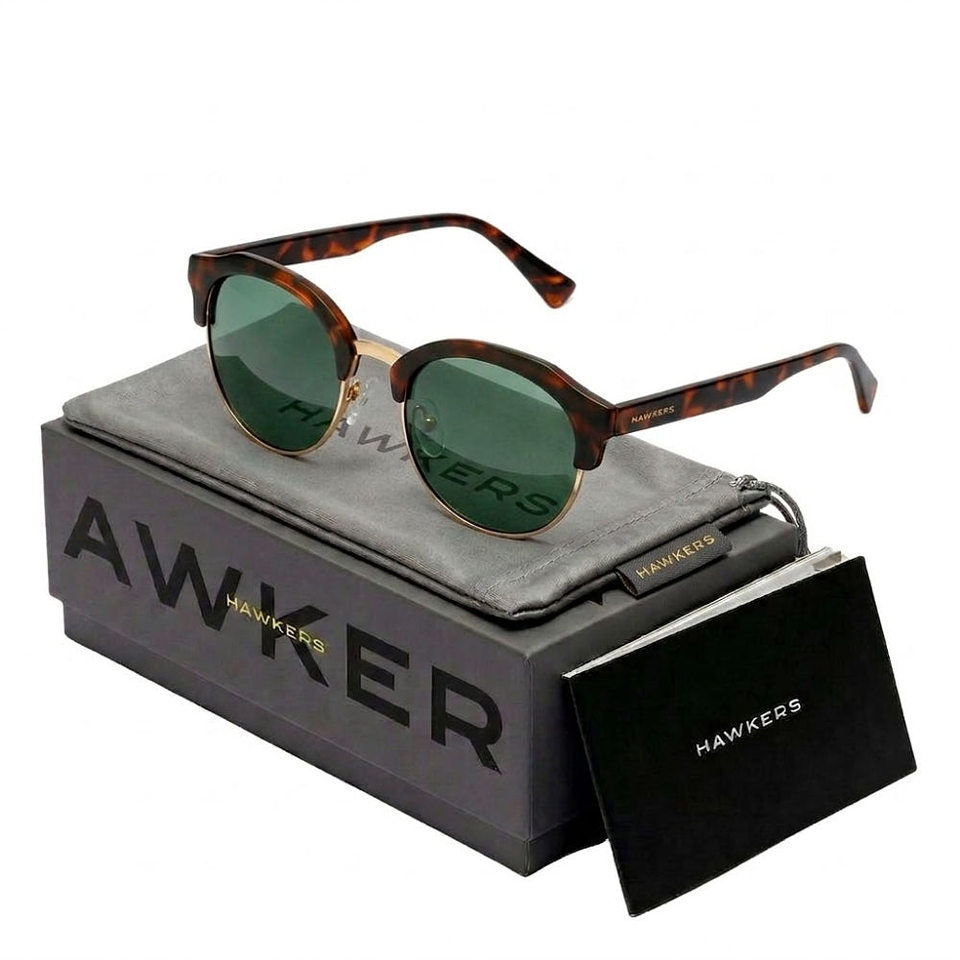 Gafas de Sol Polarizado Hawkers Classic Rounded Verde Unisex Talla 51mm 1