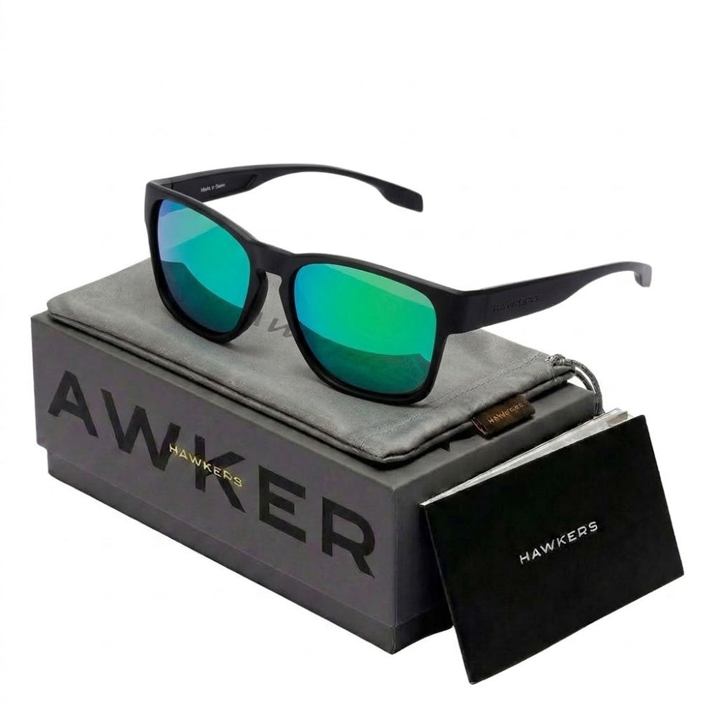 Gafas de Sol Polarizado Hawkers Core Raw Verde Espejado Unisex Talla 56mm 1