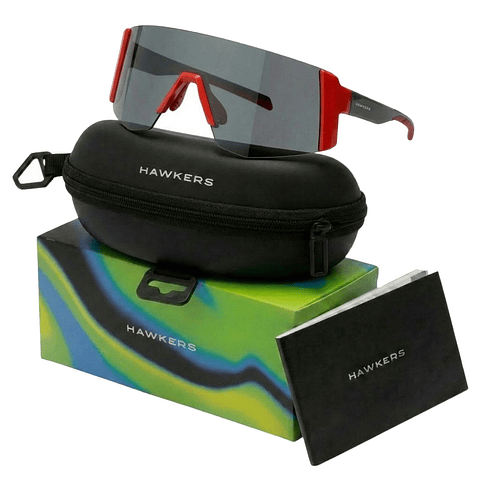 Gafas de Sol Deportivo Hawkers Lynx Small Rojo y Gris Espejado Unisex Talla 151mm