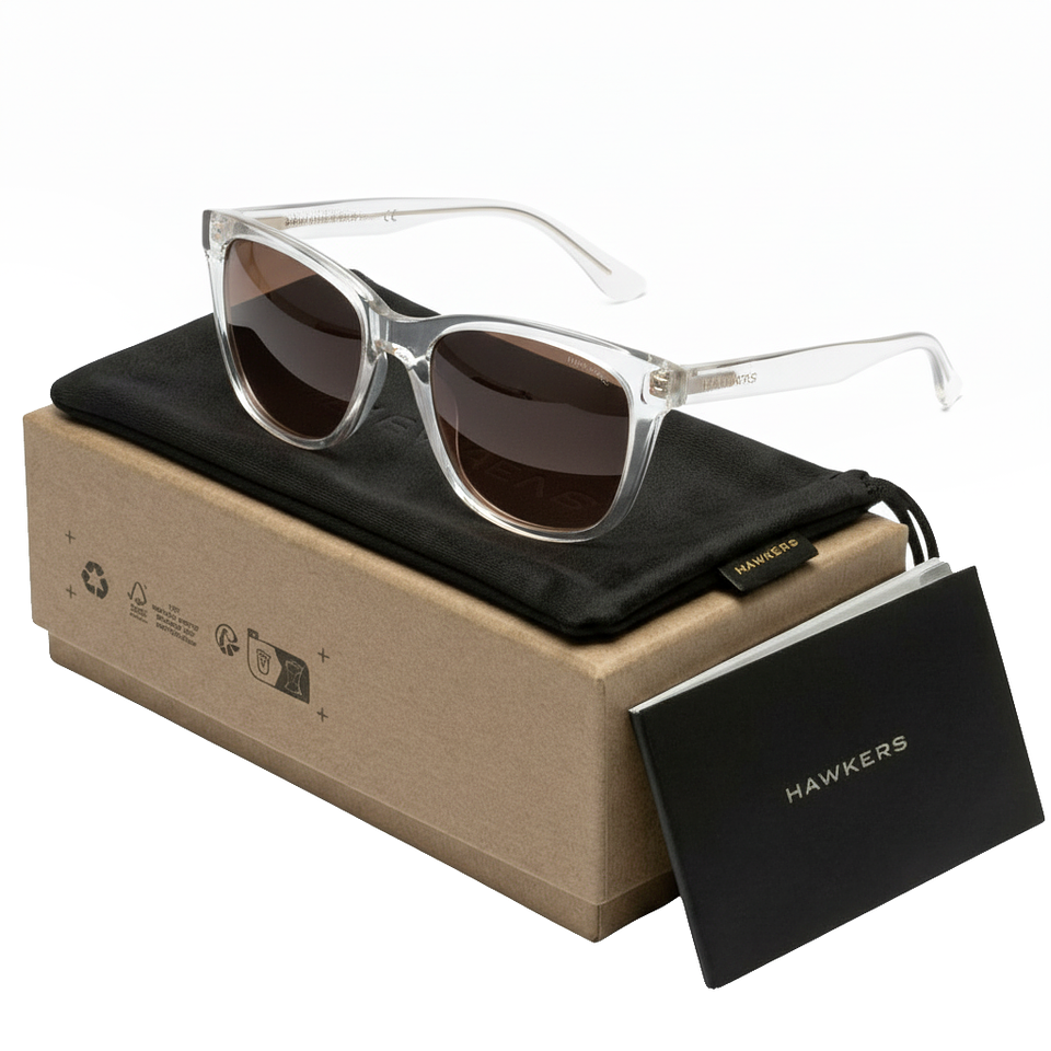 Gafas de Sol Hawkers Audrey Raw Beige Transparente Unisex Talla 52mm 1