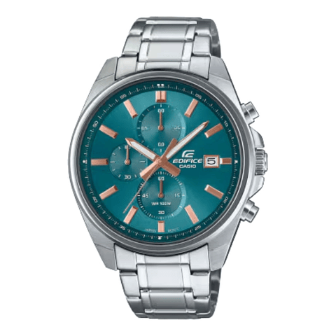Reloj Análogo Casio Edifice EFV-610DE-2AUDF con Cronógrafo en Acero Inoxidable Color Azul Petroleo