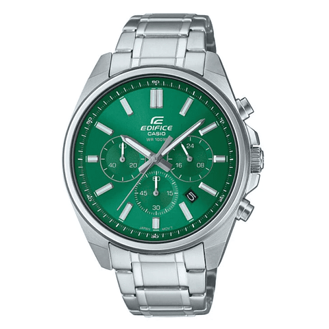 Reloj Análogo Casio Edifice EFV-650D-3AV Elegante con Cronógrafo en Acero Inoxidable Verde Esmeralda