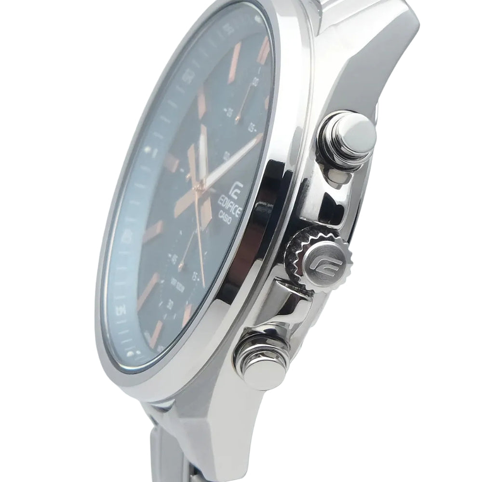 Reloj Análogo Casio Edifice EFV-610DE-2AUDF con Cronógrafo en Acero Inoxidable Color Azul Petroleo 3