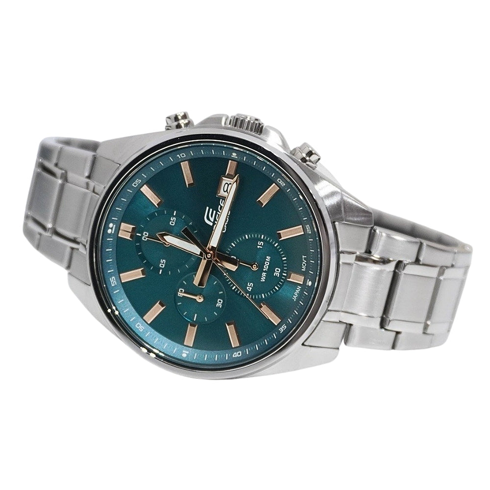 Reloj Análogo Casio Edifice EFV-610DE-2AUDF con Cronógrafo en Acero Inoxidable Color Azul Petroleo 5