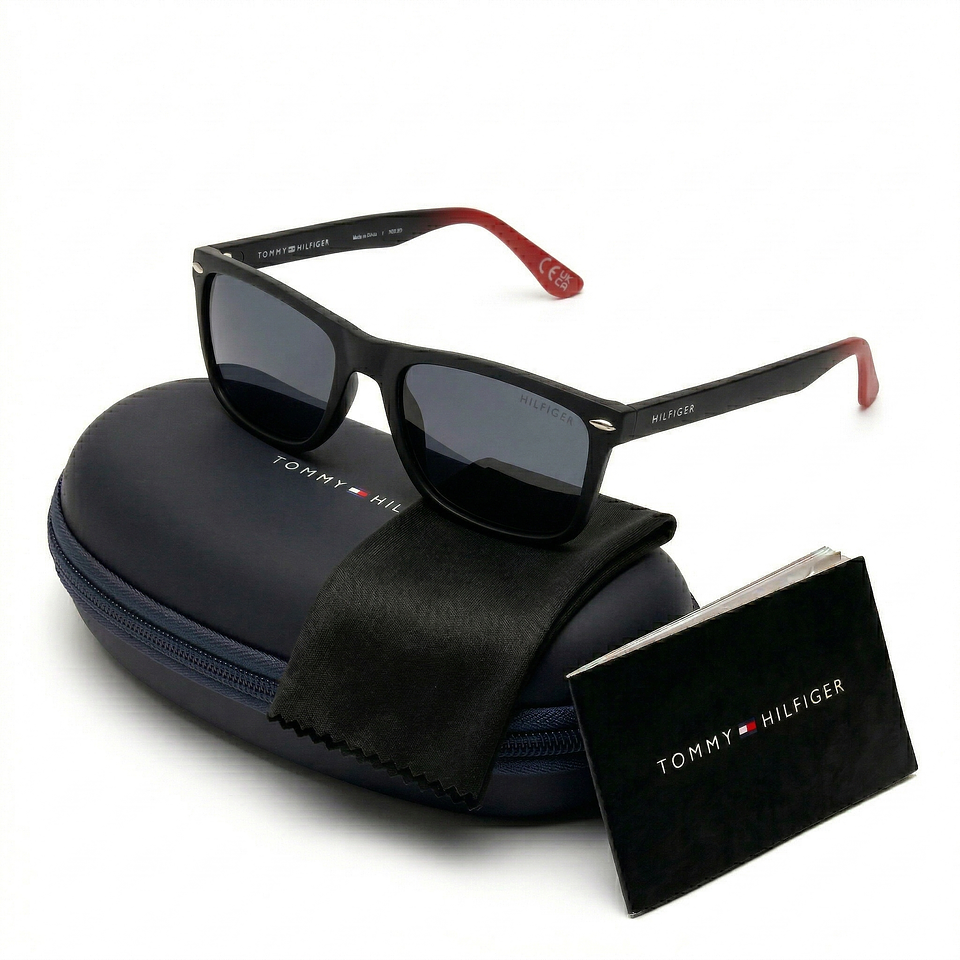 Gafas de Sol Tommy Hilfiger X62125 Outlook Negro con Rojo Degradado Talla 54mm 1