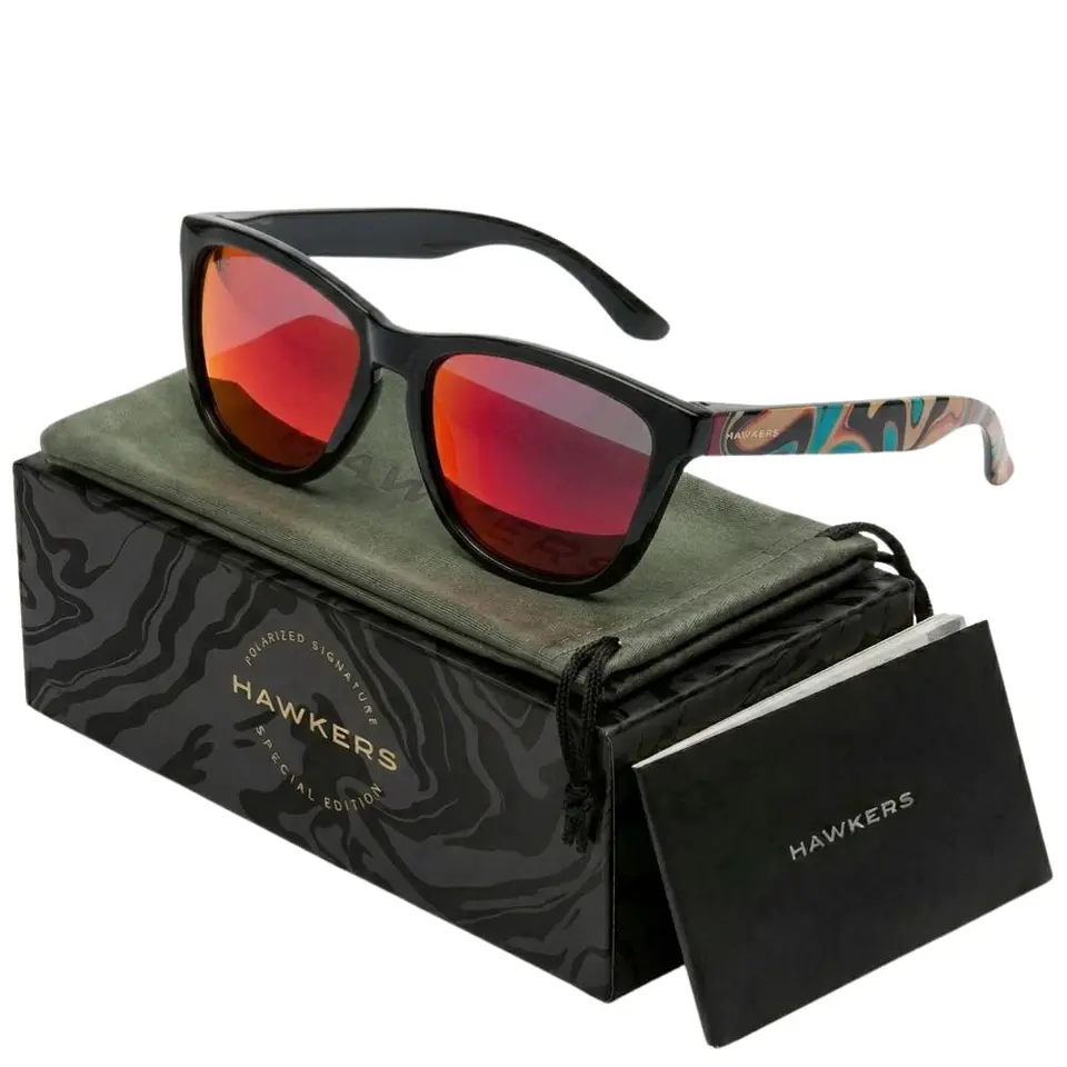 Gafas de Sol Polarizado Hawkers ONE Rojo Espaejado Estampado Unisex Talla 54mm 1