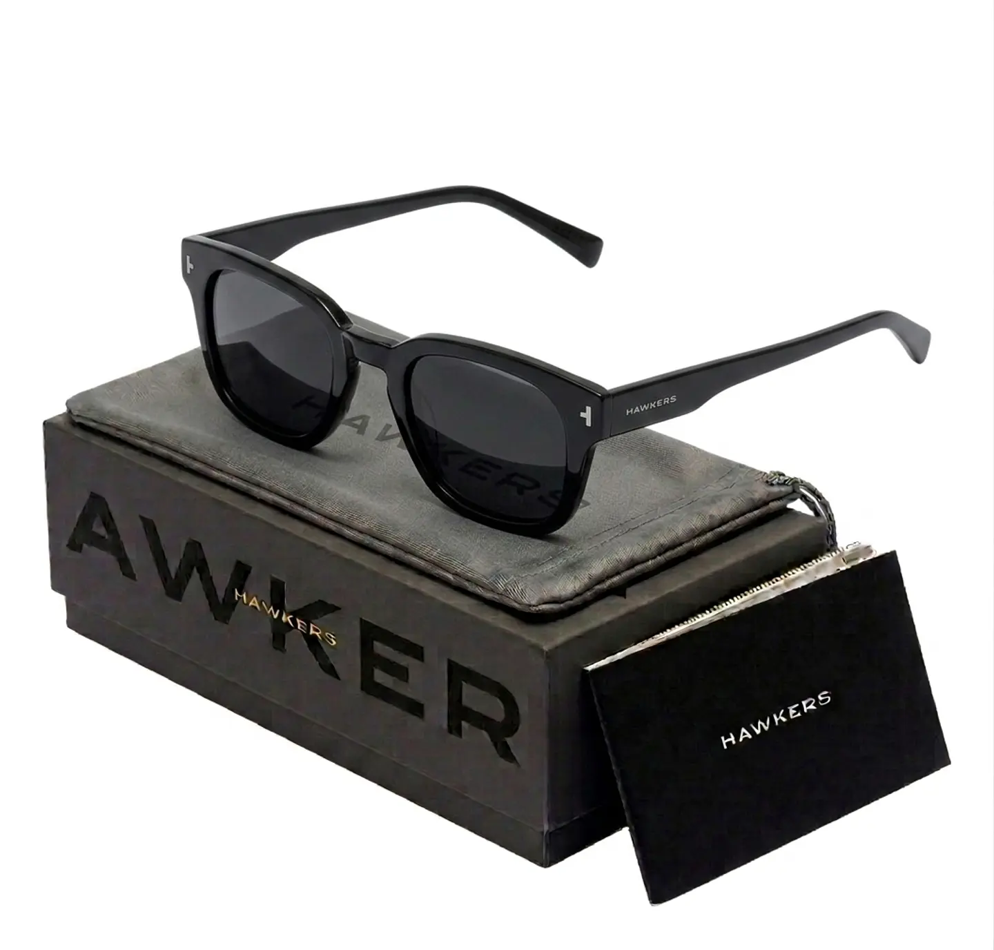 Gafas de Sol Polarizadas Hawkers Stack Color Negro para Hombre Talla 49mm 1