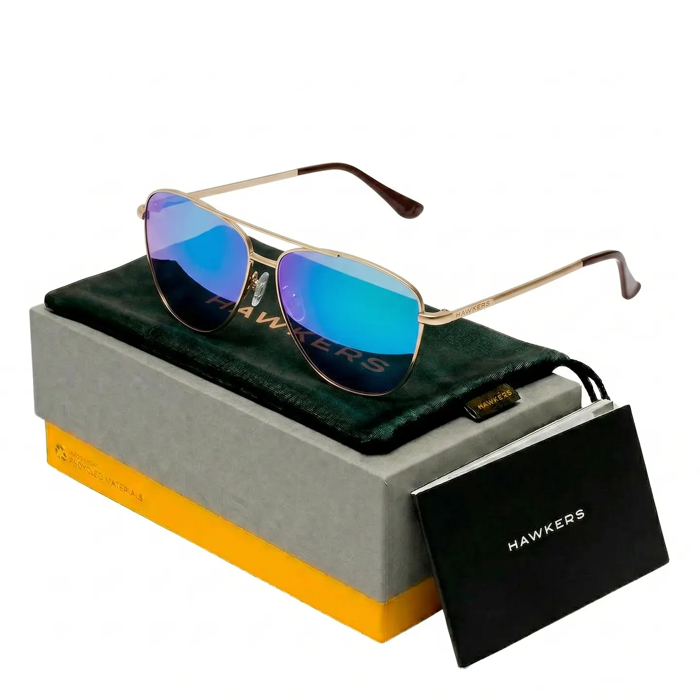 Gafas de Sol Polarizadas Hawkers Lax Espejadas Color Dorado Unisex Talla 57mm 1