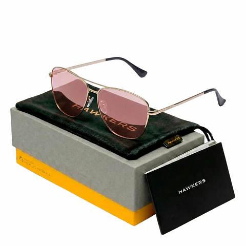 Gafas de Sol Polarizadas Hawkers Lax Espejadas Color Dorado Para Mujer Talla 57mm