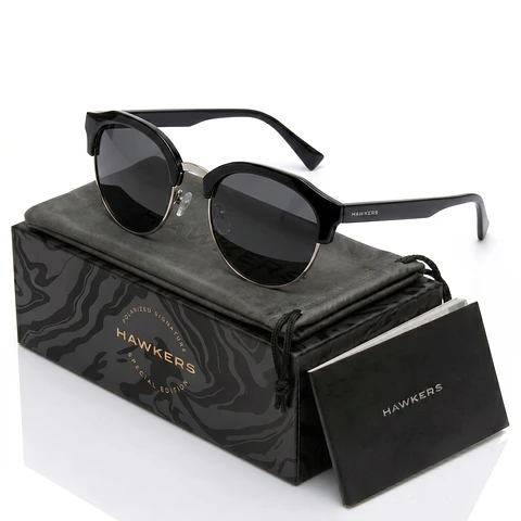 Gafas de Sol Polarizadas Hawkers Classic Rounded Color Negro Unisex Talla 51mm