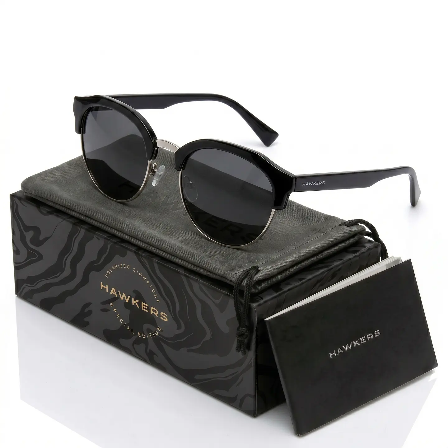 Gafas de Sol Polarizadas Hawkers Classic Rounded Color Negro Unisex Talla 51mm 1