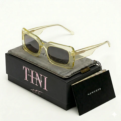 Gafas de Sol Hawkers Album Flechazo X Tini Color Amarillo Para Mujer Talla 55mm