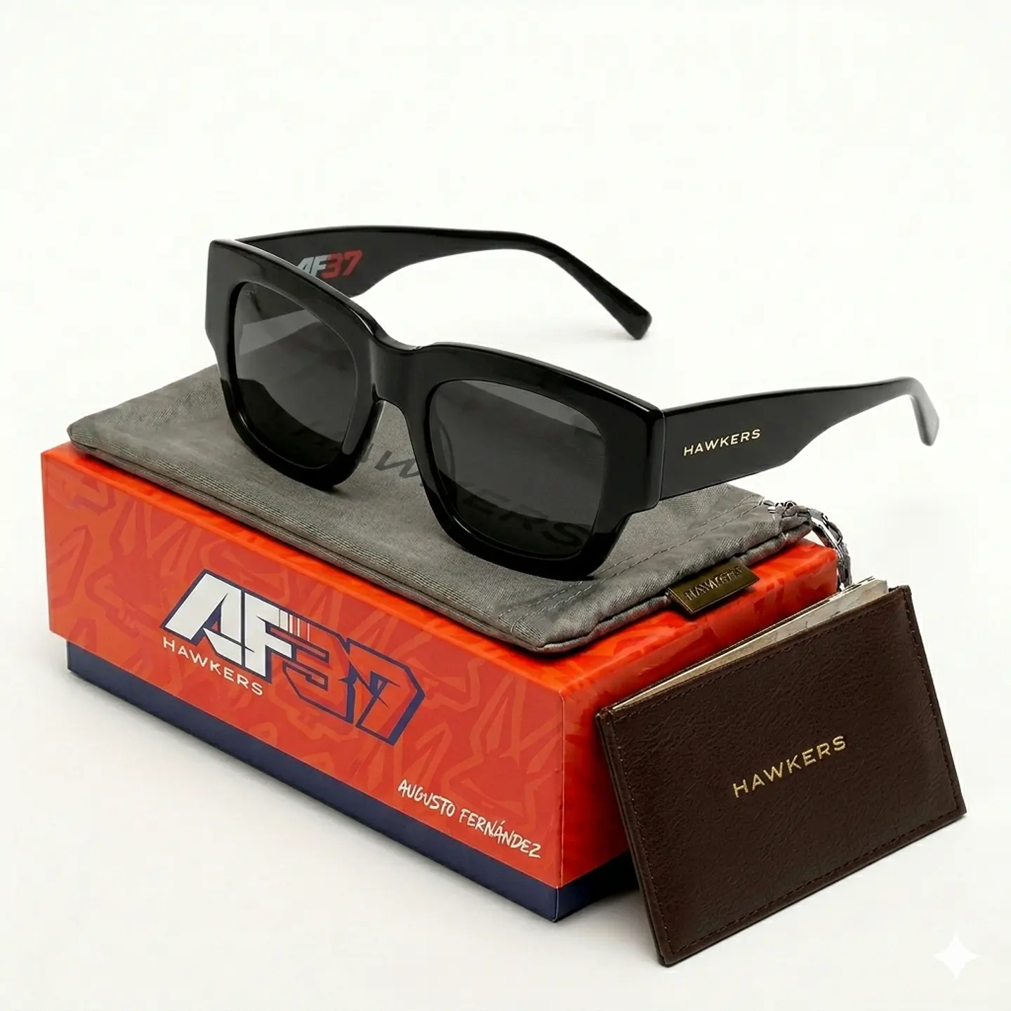 Gafas de Sol Hawkers AF37 Race X Augusto Fernandez Color Negro Unisex Talla 51mm 1