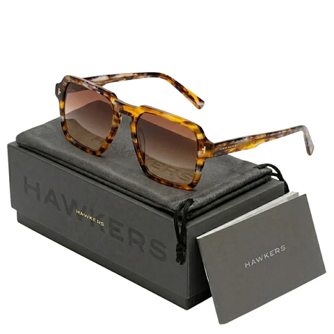Gafas de Sol Hawkers LASH Naranja y Marron Tortuga Unisex Talla 58mm
