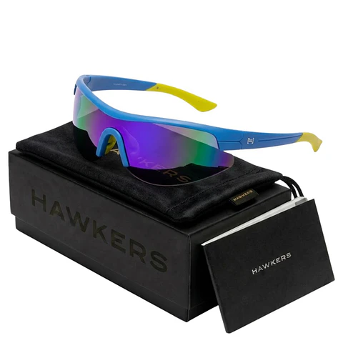 Gafas de Sol Polarizado Hawkers ACTIVE Azul y Morado Espejado Unisex Talla 145mm