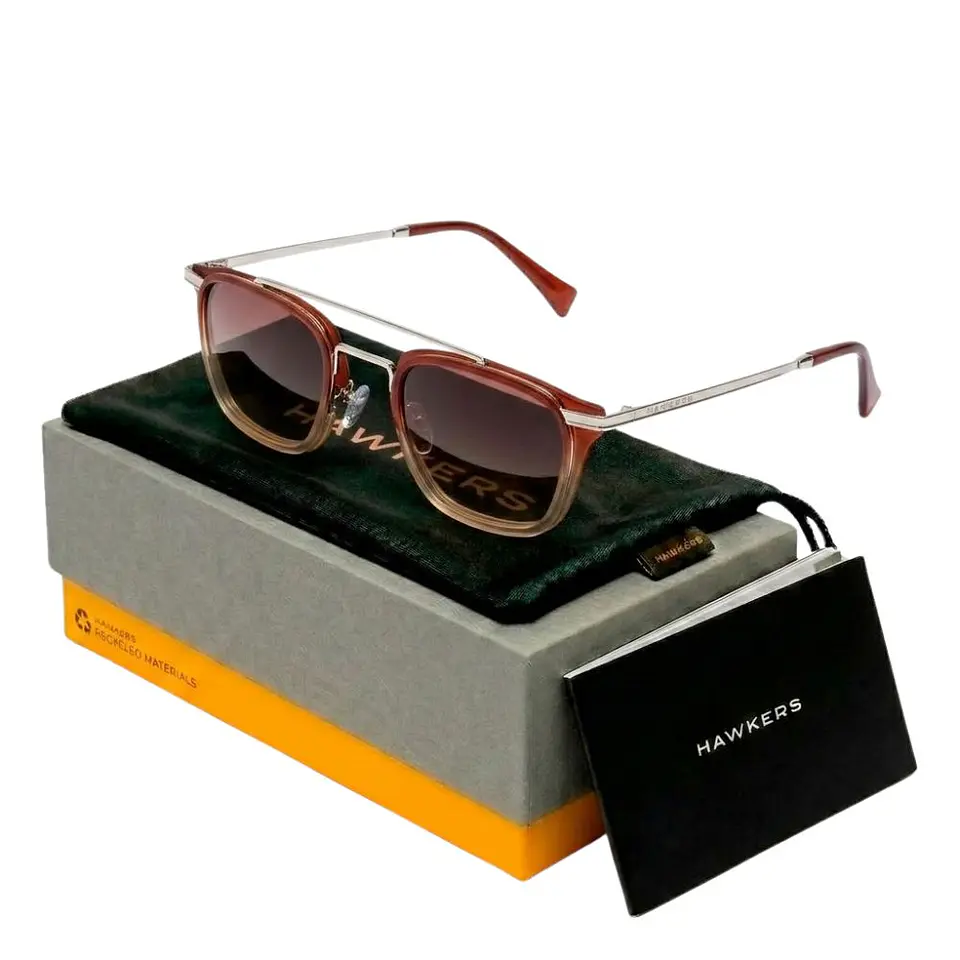Gafas de Sol Hawkers RUSHHOUR Color Marron Dorado Unisex Talla 48mm 1